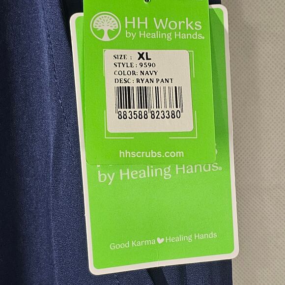 HH by Healing Hands Men's Ryan Zip Fly Slim Fit Scrub Pant in Navy Size XL NWT - Picture 10 of 13